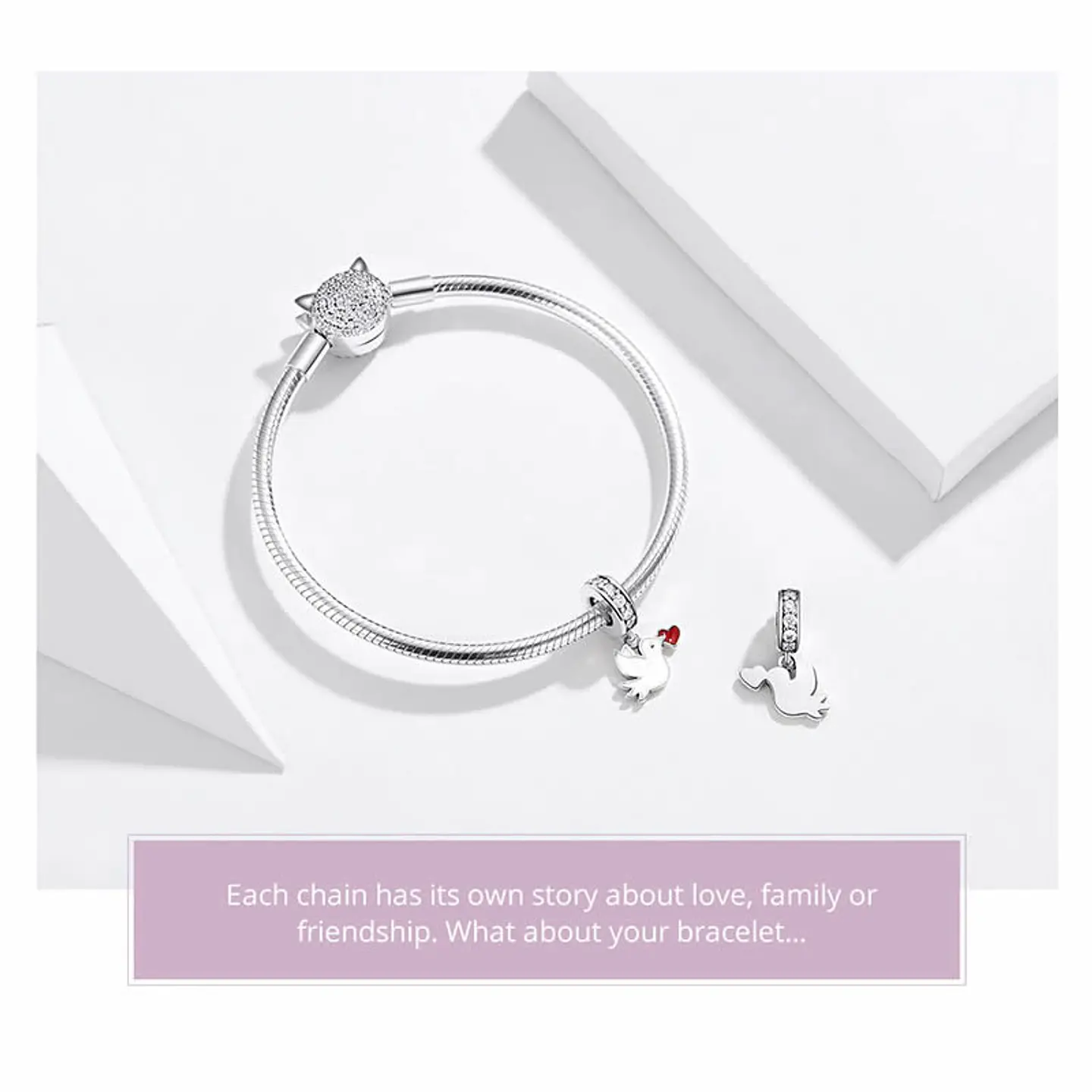 Charm Dije Plata 925 Paloma Blanca 3