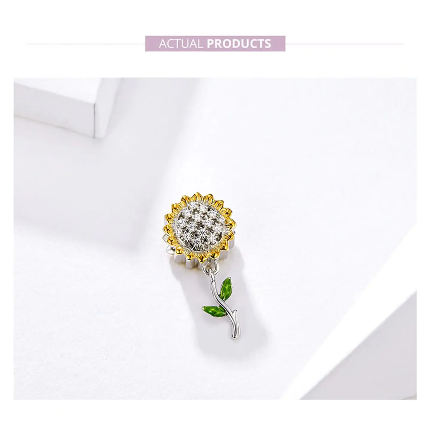 Charm Dije Plata 925 Flor Girasol 5
