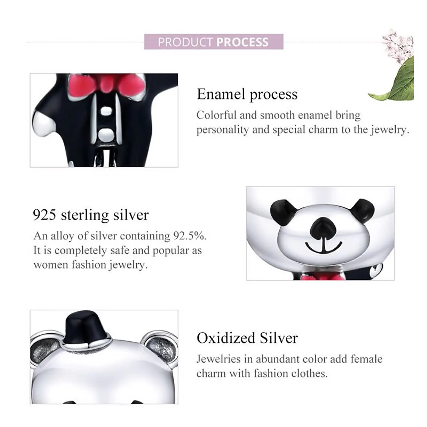 Charm Dije Plata 925 Oso Elegante 2
