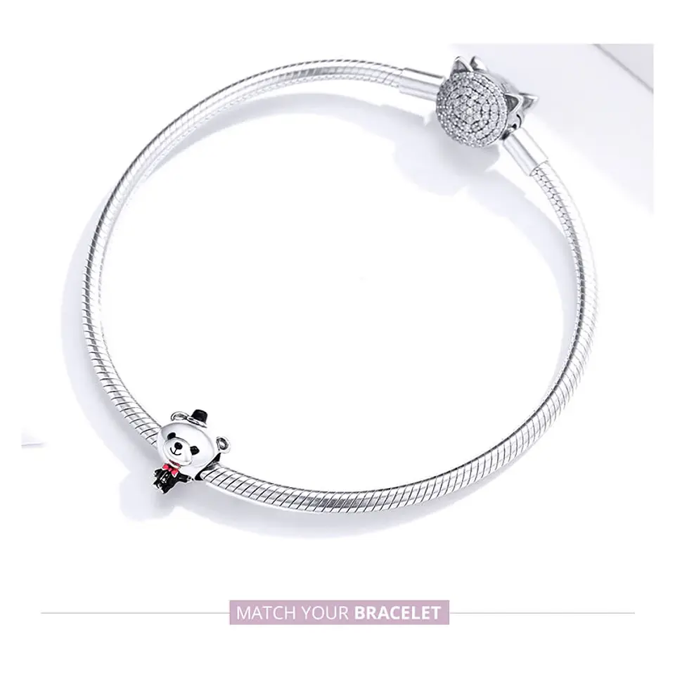 Charm Dije Plata 925 Oso Elegante 4