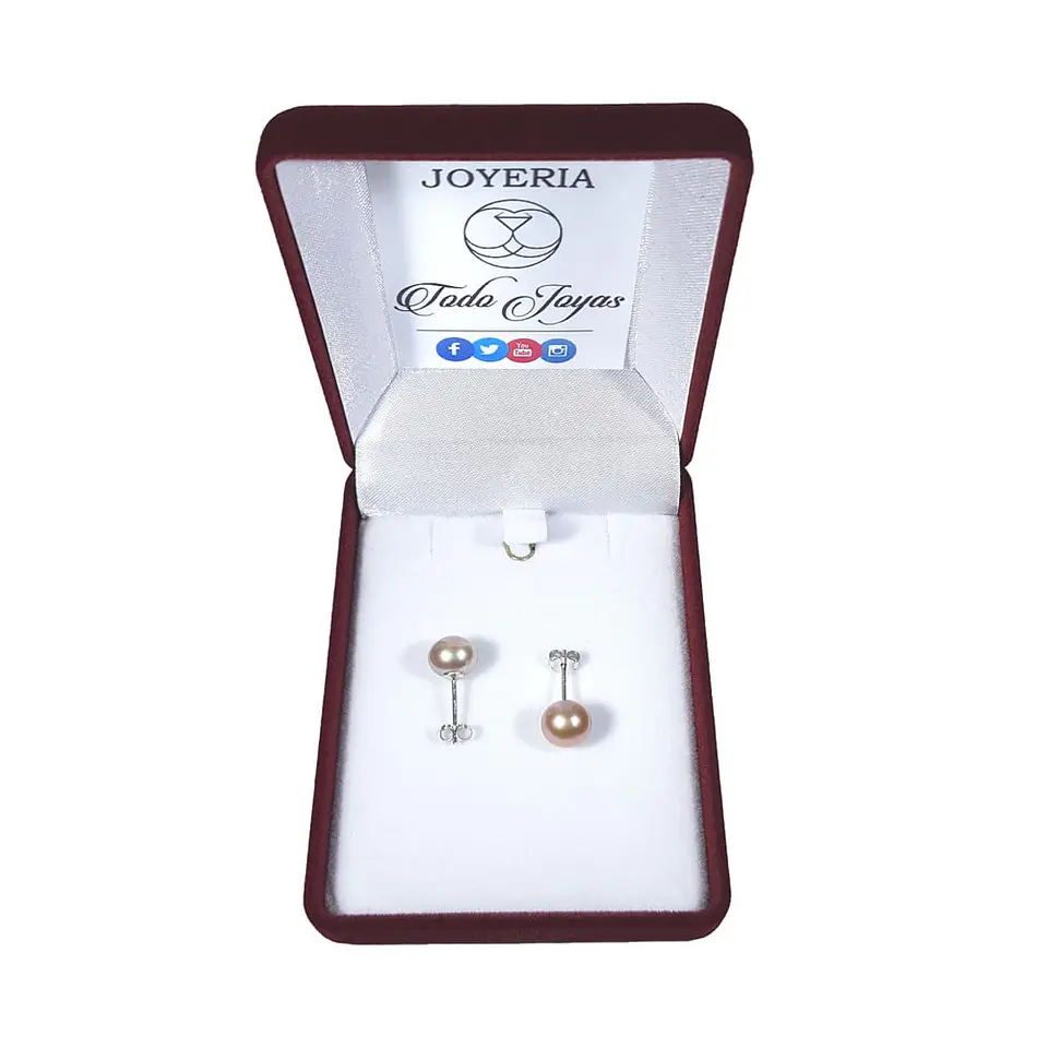 Aros Plata 925 Pasador Perla Morada 2