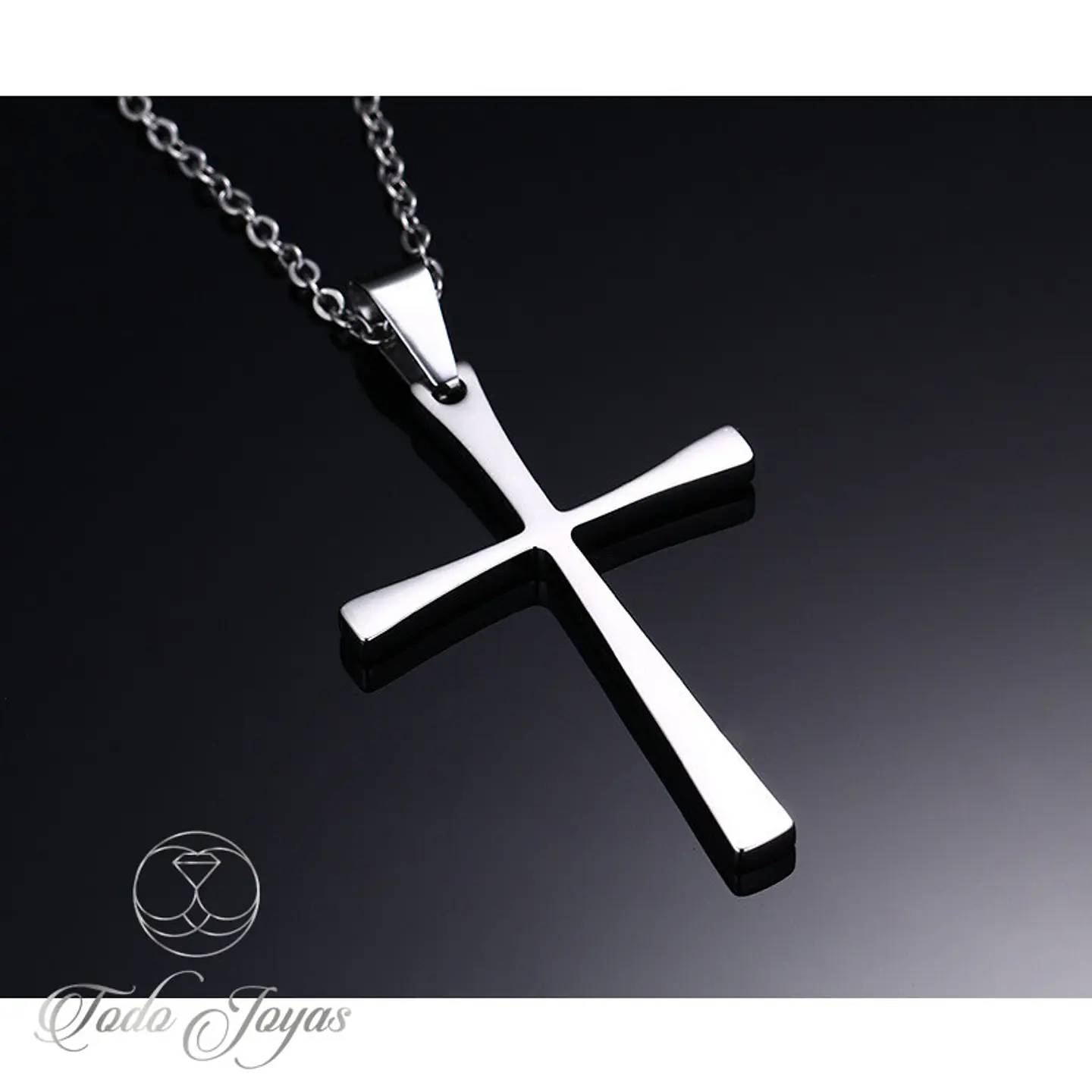 Cruz Acero 45mm Con Cadena 50cm 3