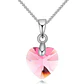 Collar Colgante Cristal Rosado Plateado - Miniatura 1