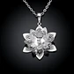 Collar Colgante Flor de Loto Plateado - Miniatura 6