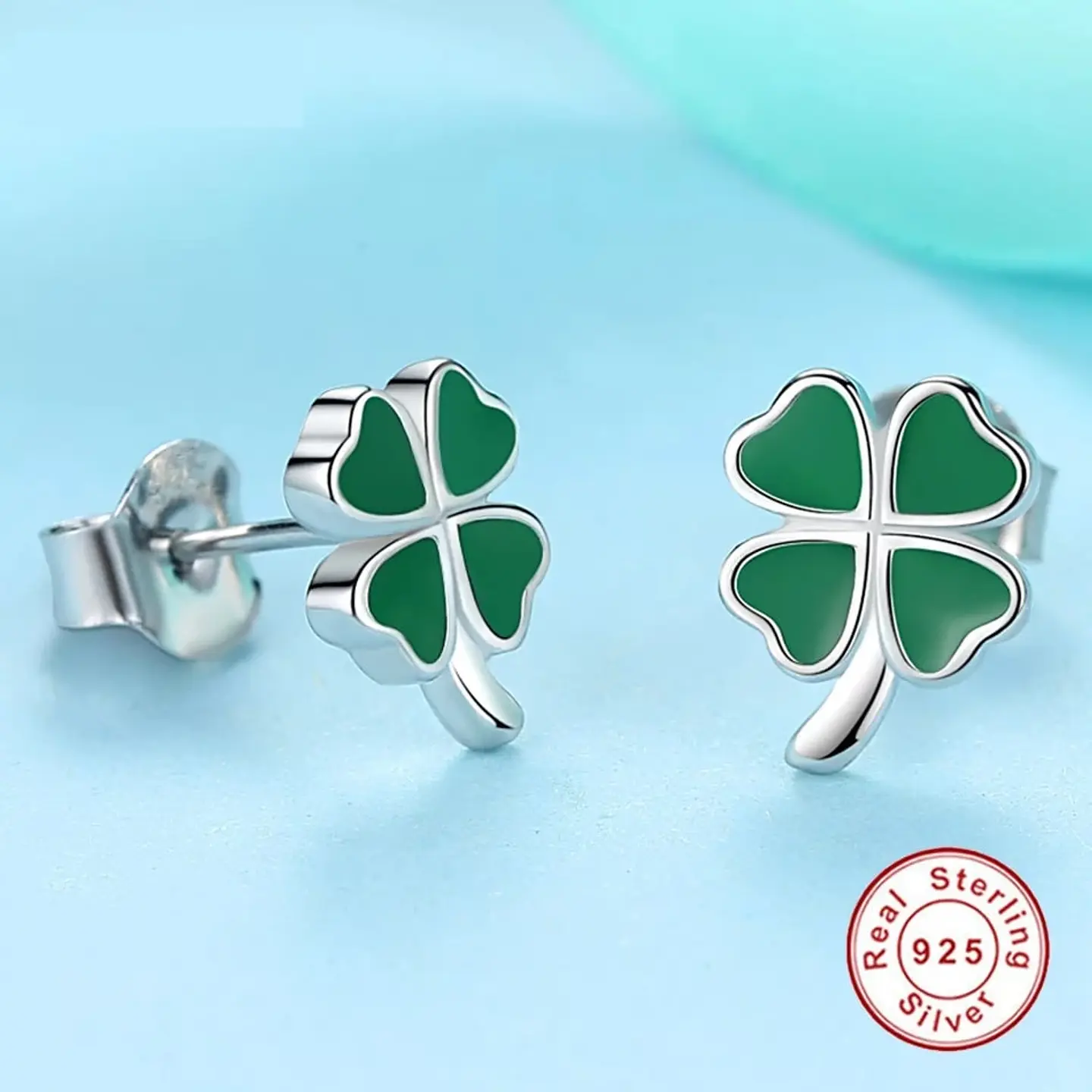 Aros Plata 925 de Trebol 4 Hojas 4