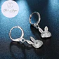 Aros de Conejo Colgante con Circones Plateado - Miniatura 2