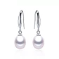 Aros Plata 925 Perla Colgante Blanco - Miniatura 1
