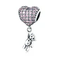 Charm Dije Plata 925 Oso Corazon Rosa - Miniatura 1