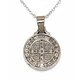 Collar Medalla San Benito Plateado - Miniatura 5