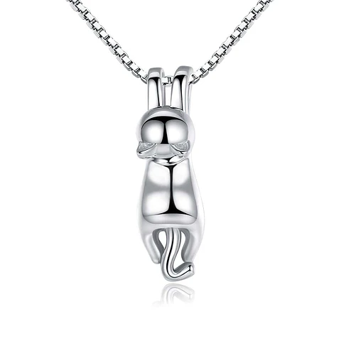 Collar Plata  925 Gatito Jugueton