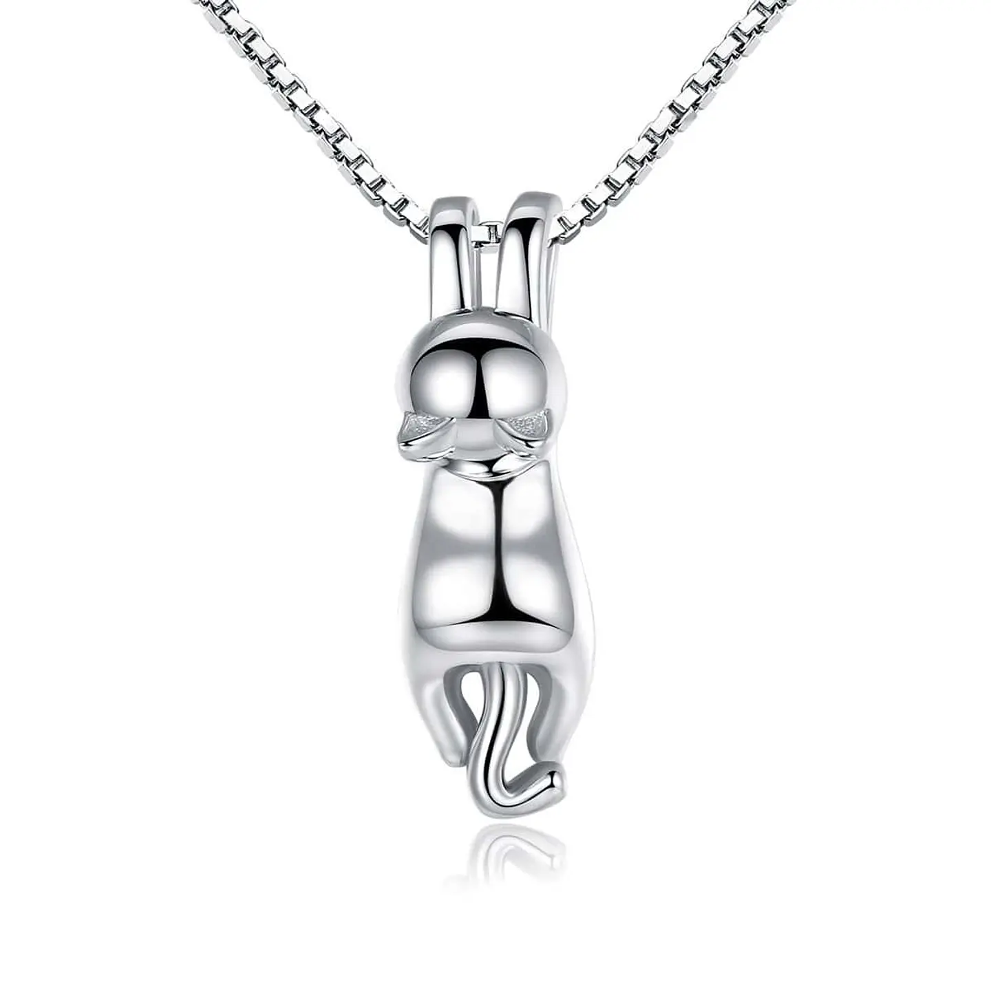 Collar Plata  925 Gatito Jugueton 1