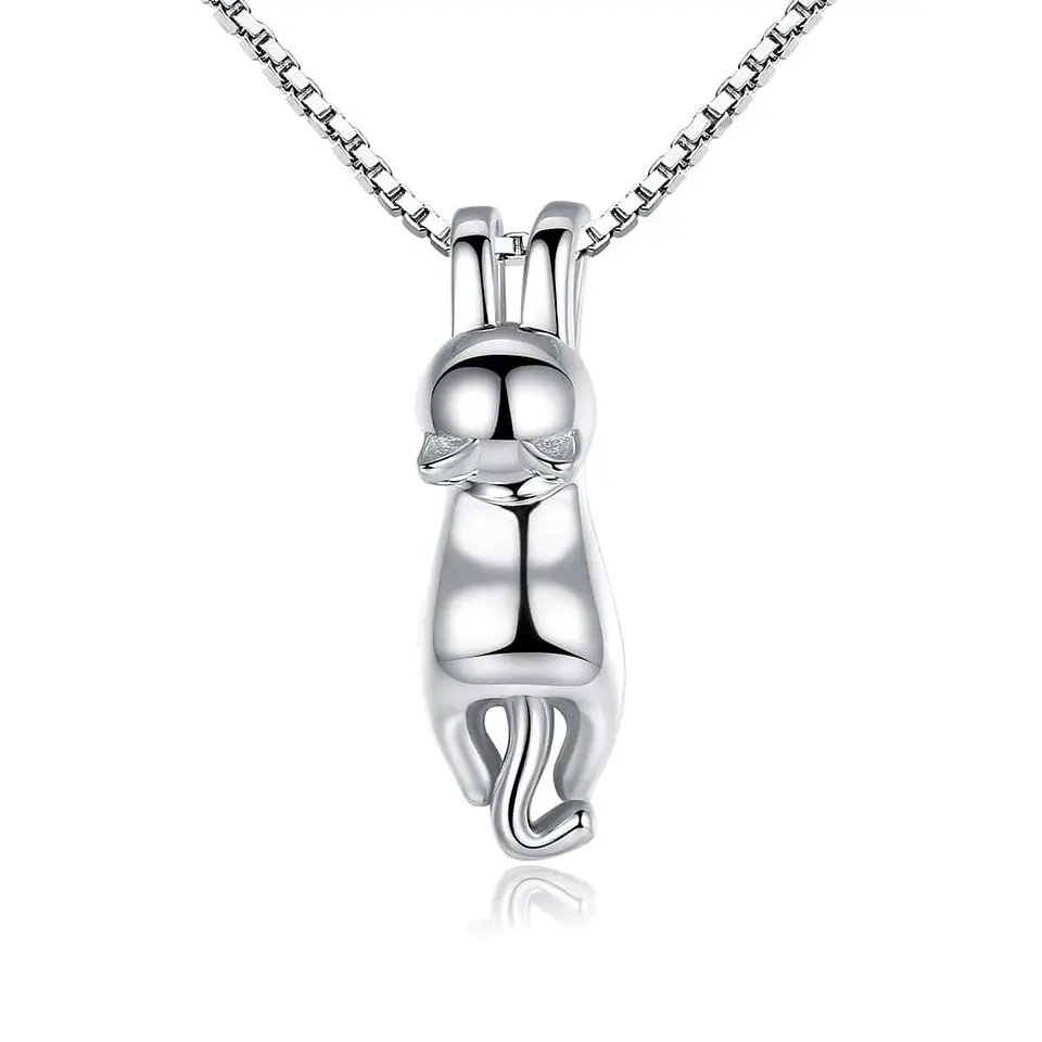 Collar Plata  925 Gatito Jugueton 1