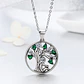 Collar Plata 925 Arbol de la Vida Circones Verdes - Miniatura 4