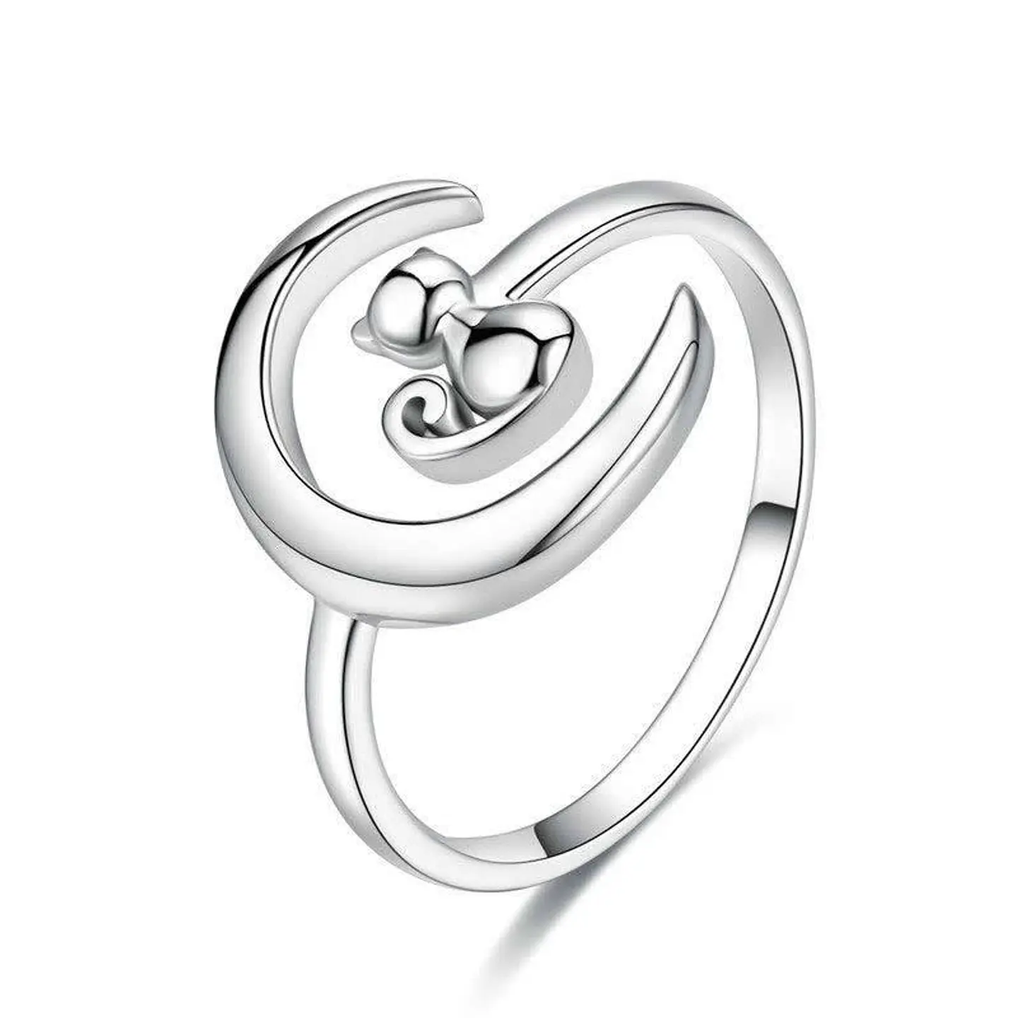Anillo Plata 925 Gato y Luna 1