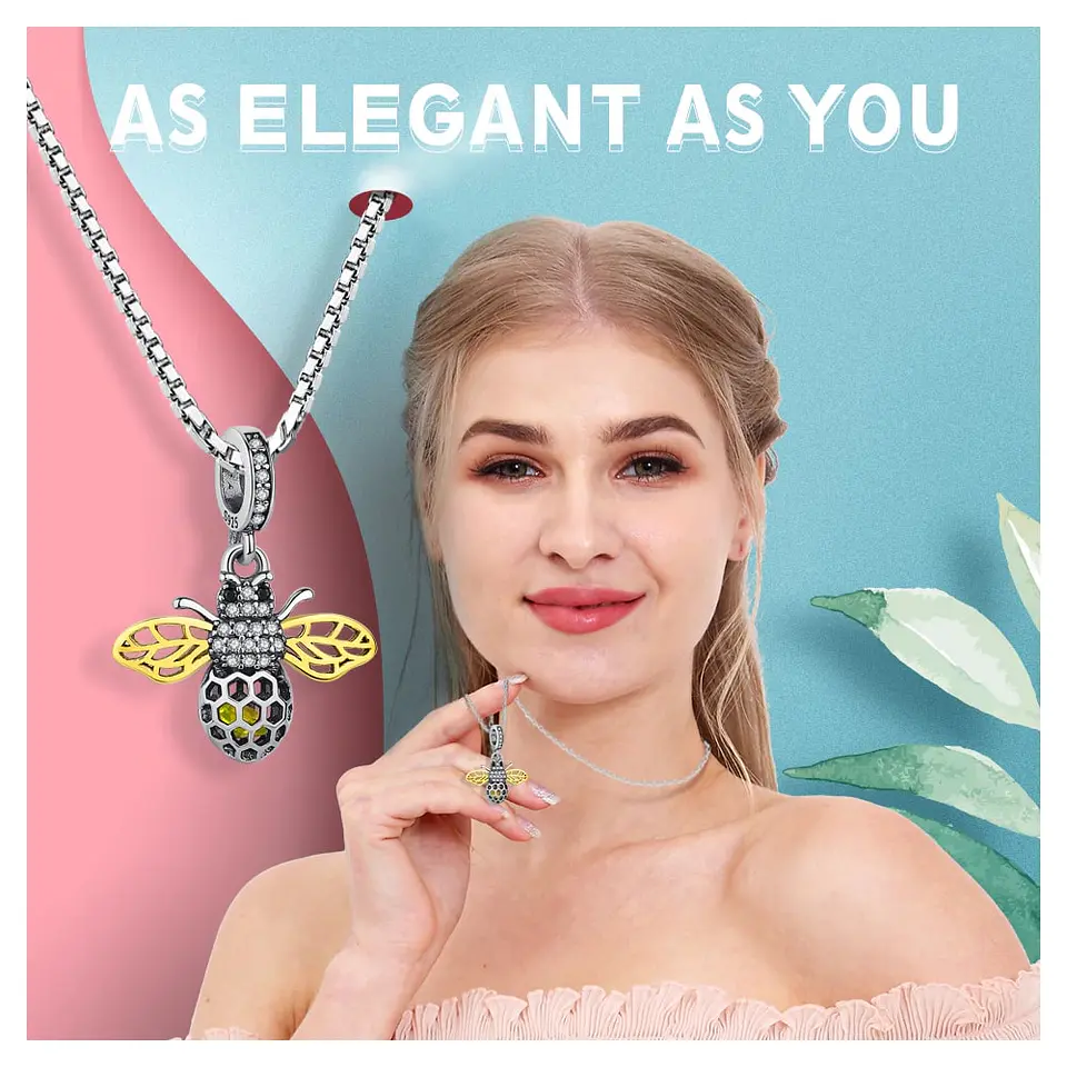 Charm Dije Plata 925 Abeja Gold 5