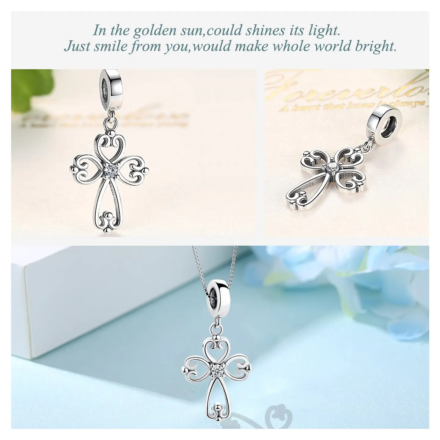 Charm Plata 925 Cruz Elegante 3