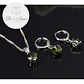 Conjunto Cristal Circulo Verde Plateado - Miniatura 3