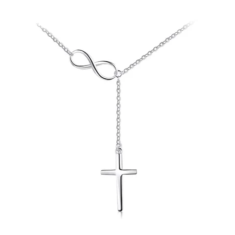 Collar Plata 925 Cruz con Infinito