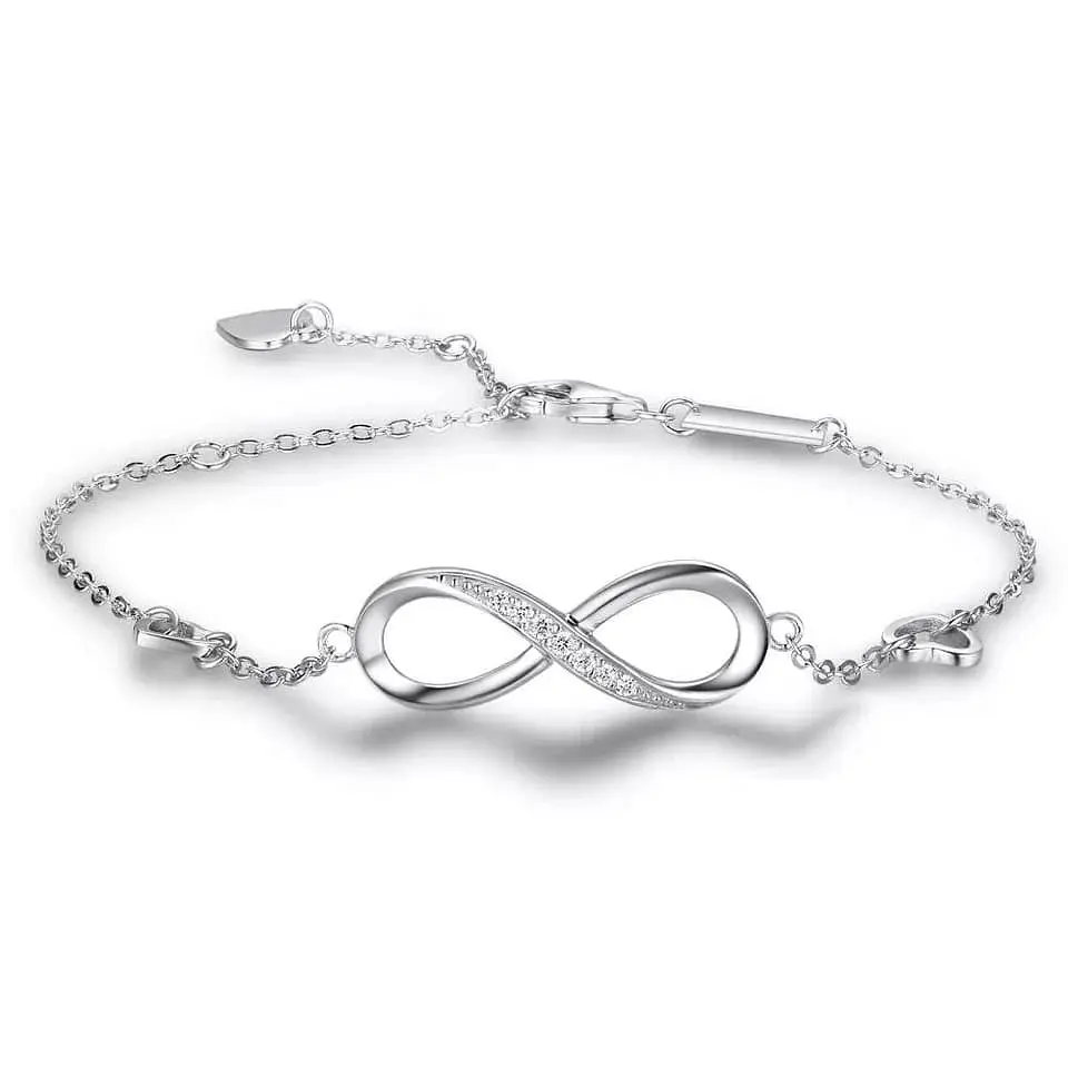 Pulsera Infinito Con Circones Plateada 1