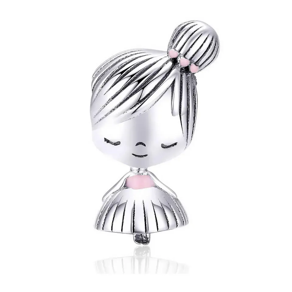 Charm Dije Plata 925 Niña con Moño 1