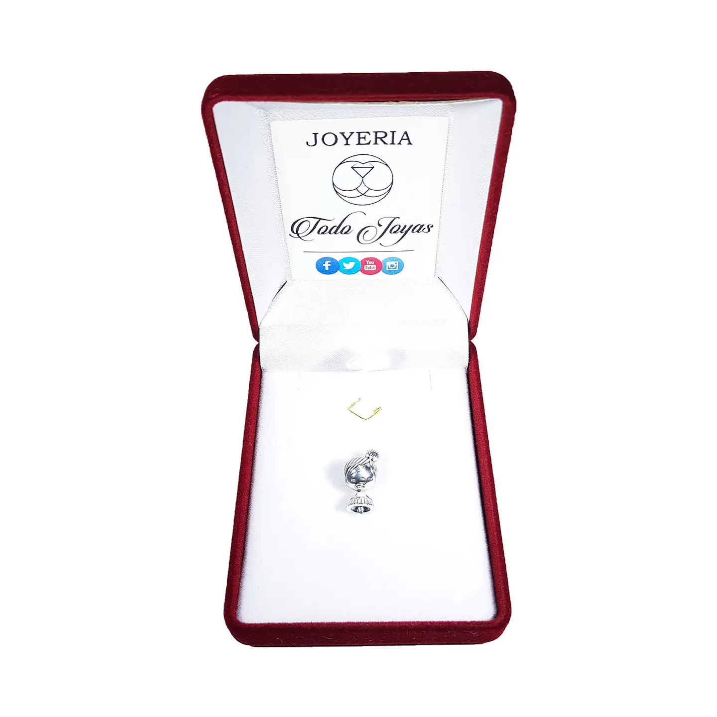 Charm Dije Plata 925 Niña con Moño 2