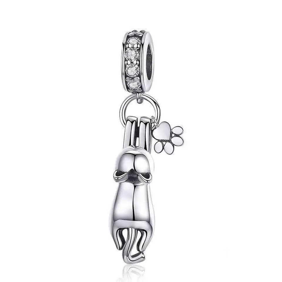 Charm Dije Plata 925 Gato y Patita 1