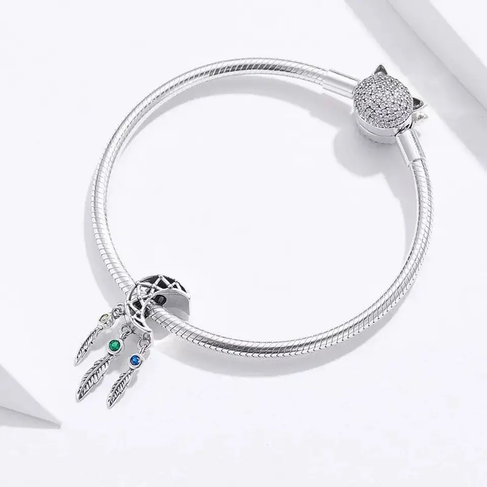 Charm Dije Plata 925 Luna Atrapasueños  2