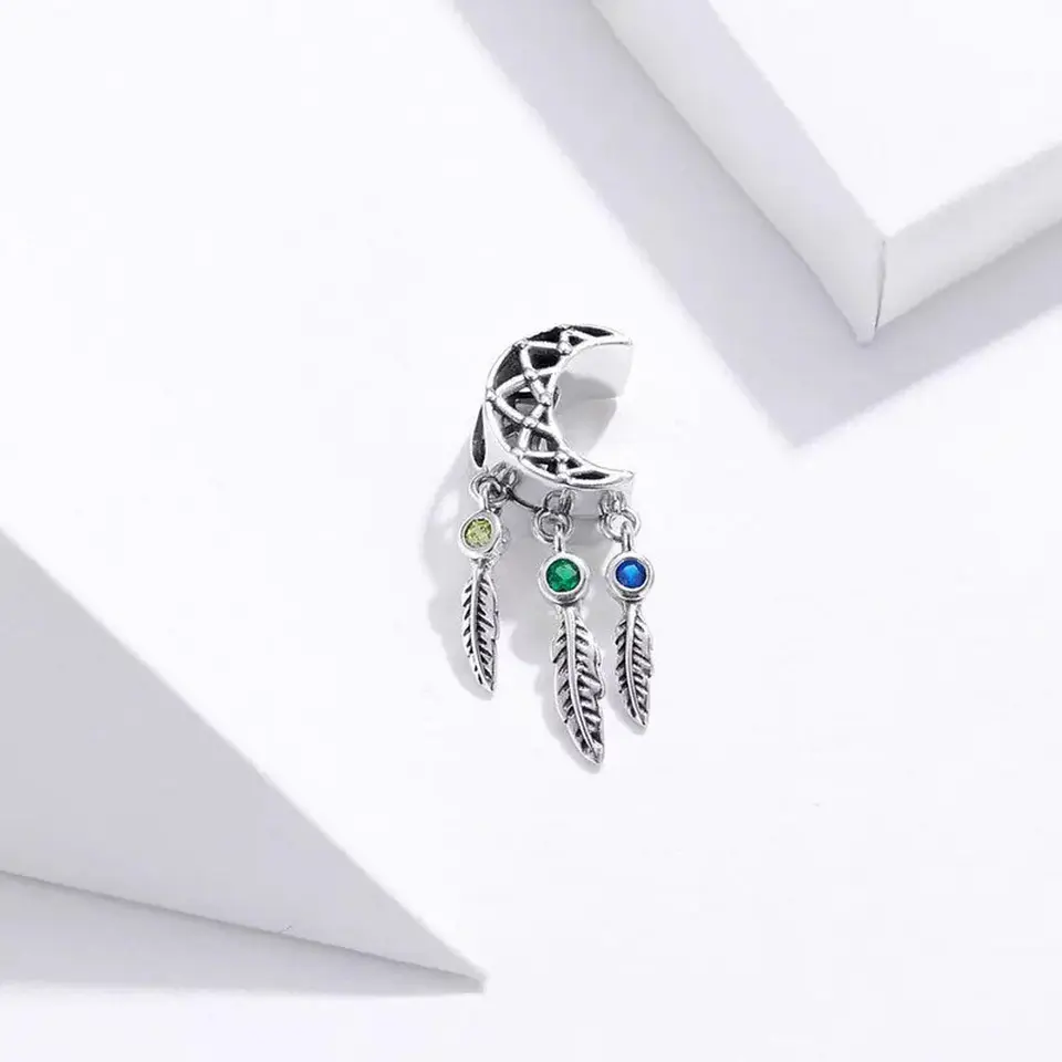Charm Dije Plata 925 Luna Atrapasueños  3
