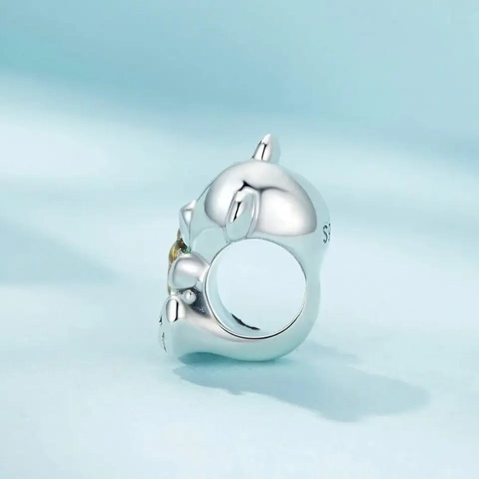 Charm Dije Plata 925 Osito con Girasol  3