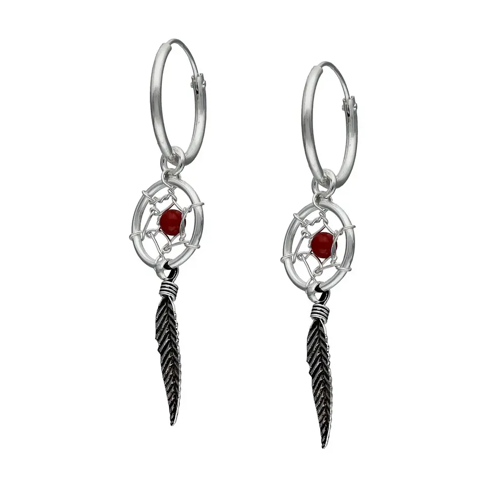 Aros Plata 925 Atrapa Sueños Jaspe 1