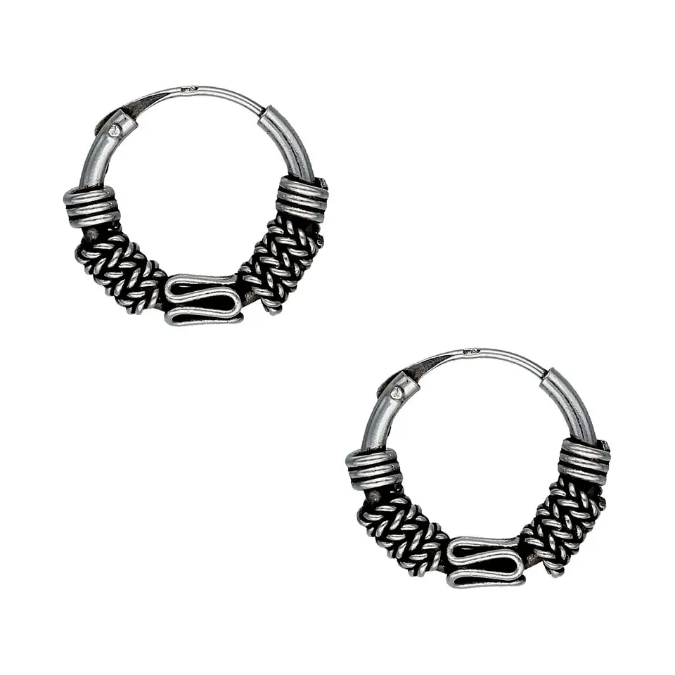Aros Plata 925 Argolla Bali 12mm 1