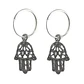 Aros Plata 925 Mano de Fatima 12mm - Miniatura 1