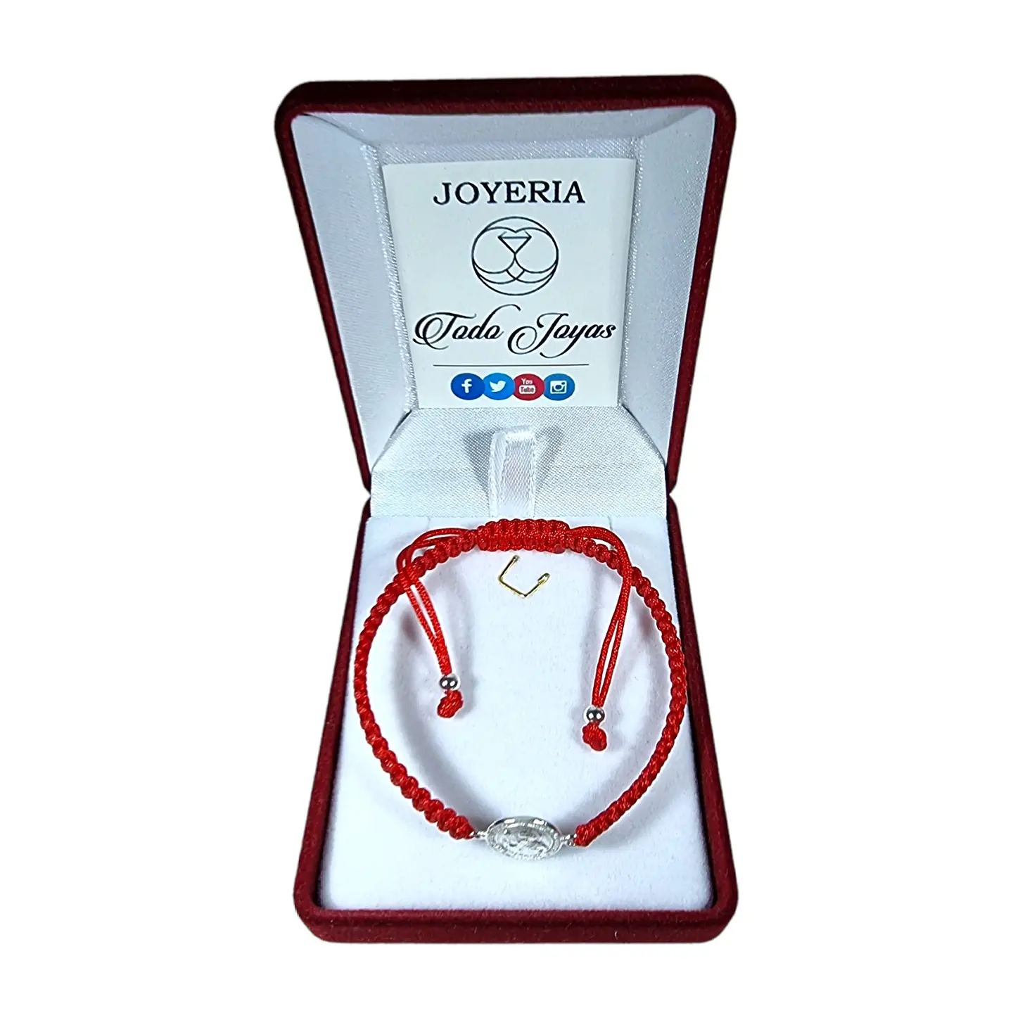 Pulsera Plata 925 Hilo Rojo Trenzado San Benito 2