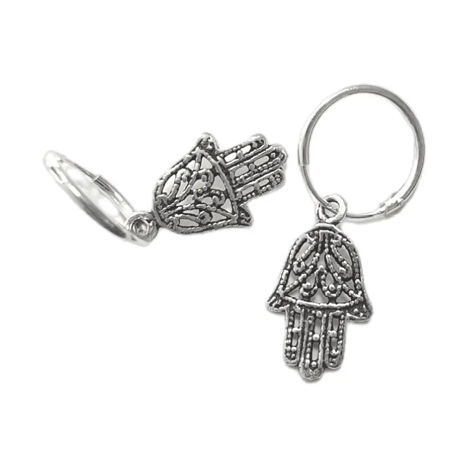 Aros Plata 925 Mano de Fatima 12mm 3