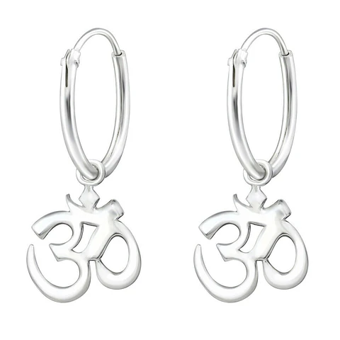 Aros Plata 925 Argolla Om 3o Yoga