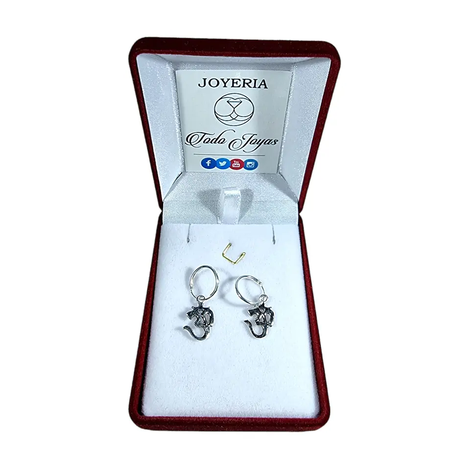 Aros Plata 925 Argolla Om 3o Yoga 2