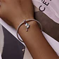 Charm Dije Plata 925 Colibri Ave con Flor - Miniatura 4