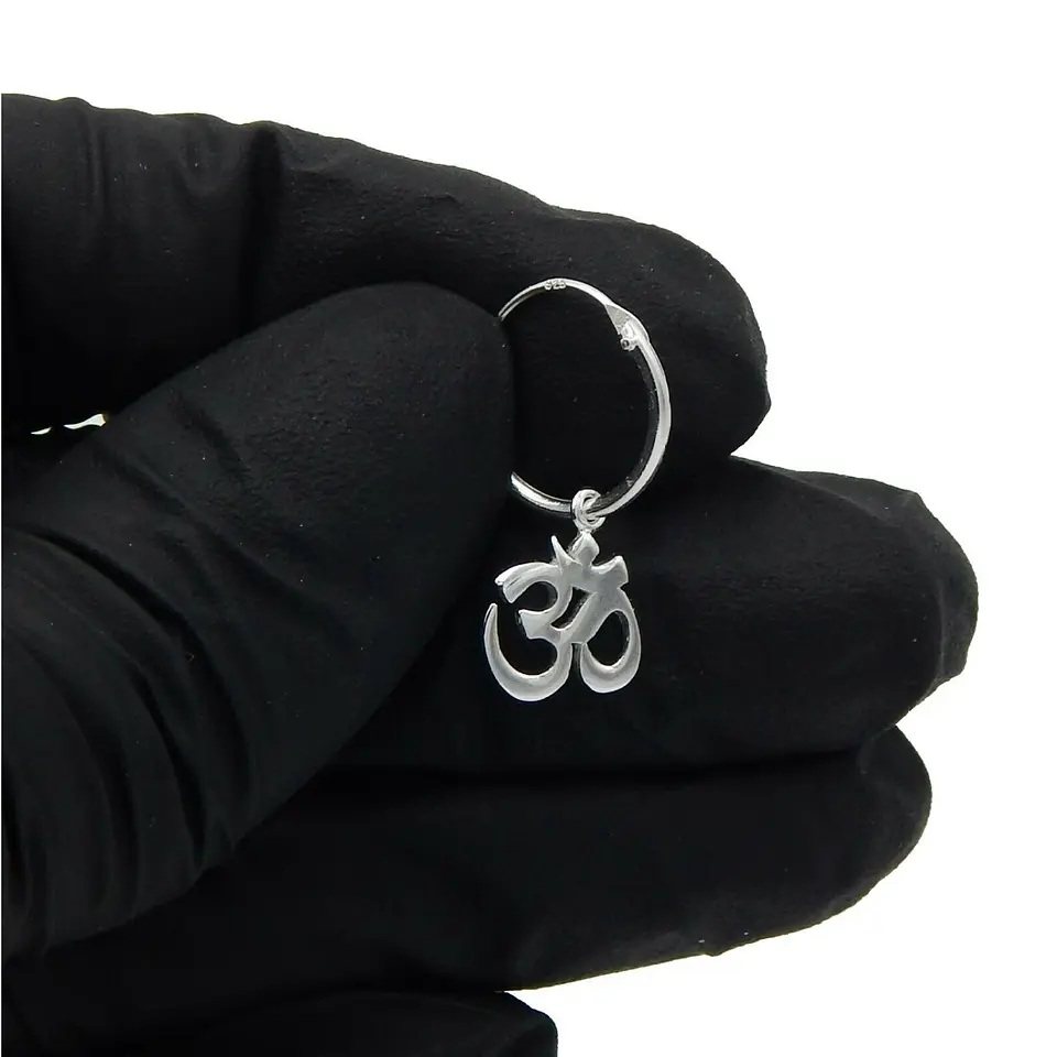 Aros Plata 925 Argolla Om 3o Yoga 3