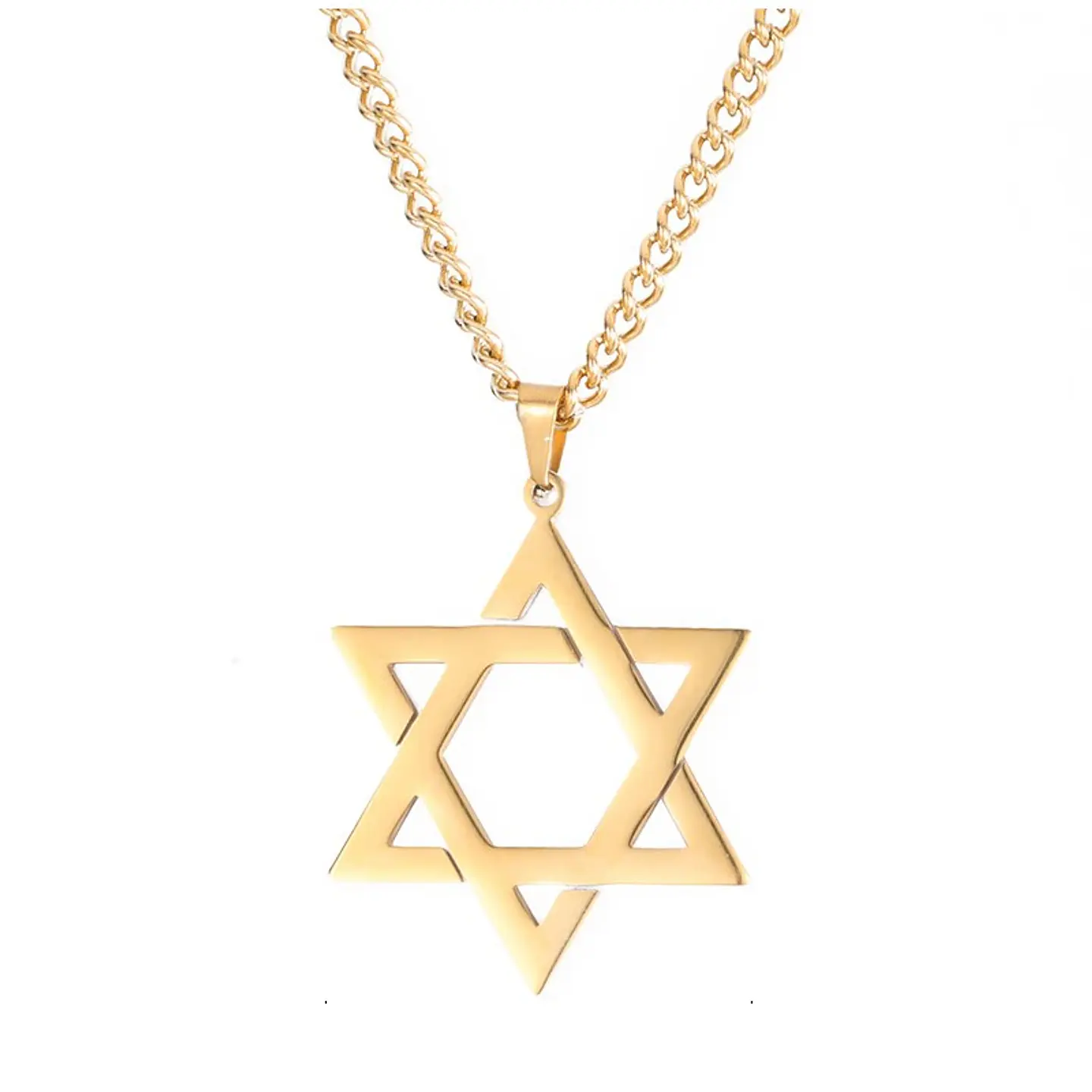 Colgante Collar Estrella David Acero Dorado 1
