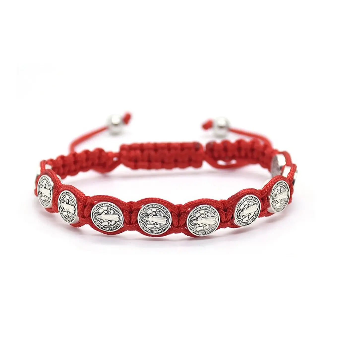 Pulsera Hilo Rojo San Benito Protector 10 Medallas 1