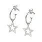 Aros Plata 925 Estrella Semi Argolla - Miniatura 1