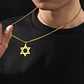 Colgante Collar Estrella David Acero Dorado - Miniatura 3