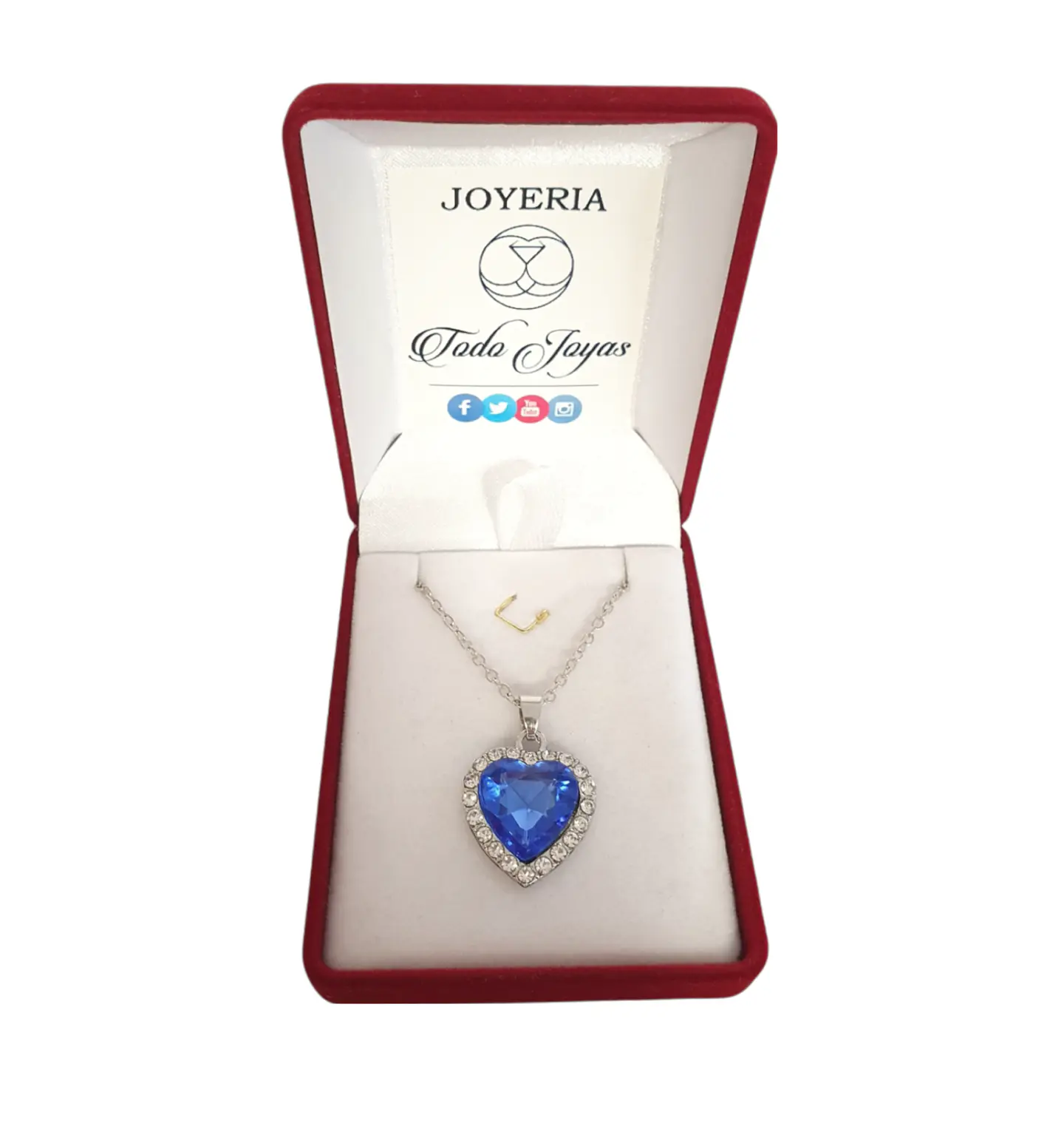 Collar Colgante Titanic Corazon del Oceano Azul 2