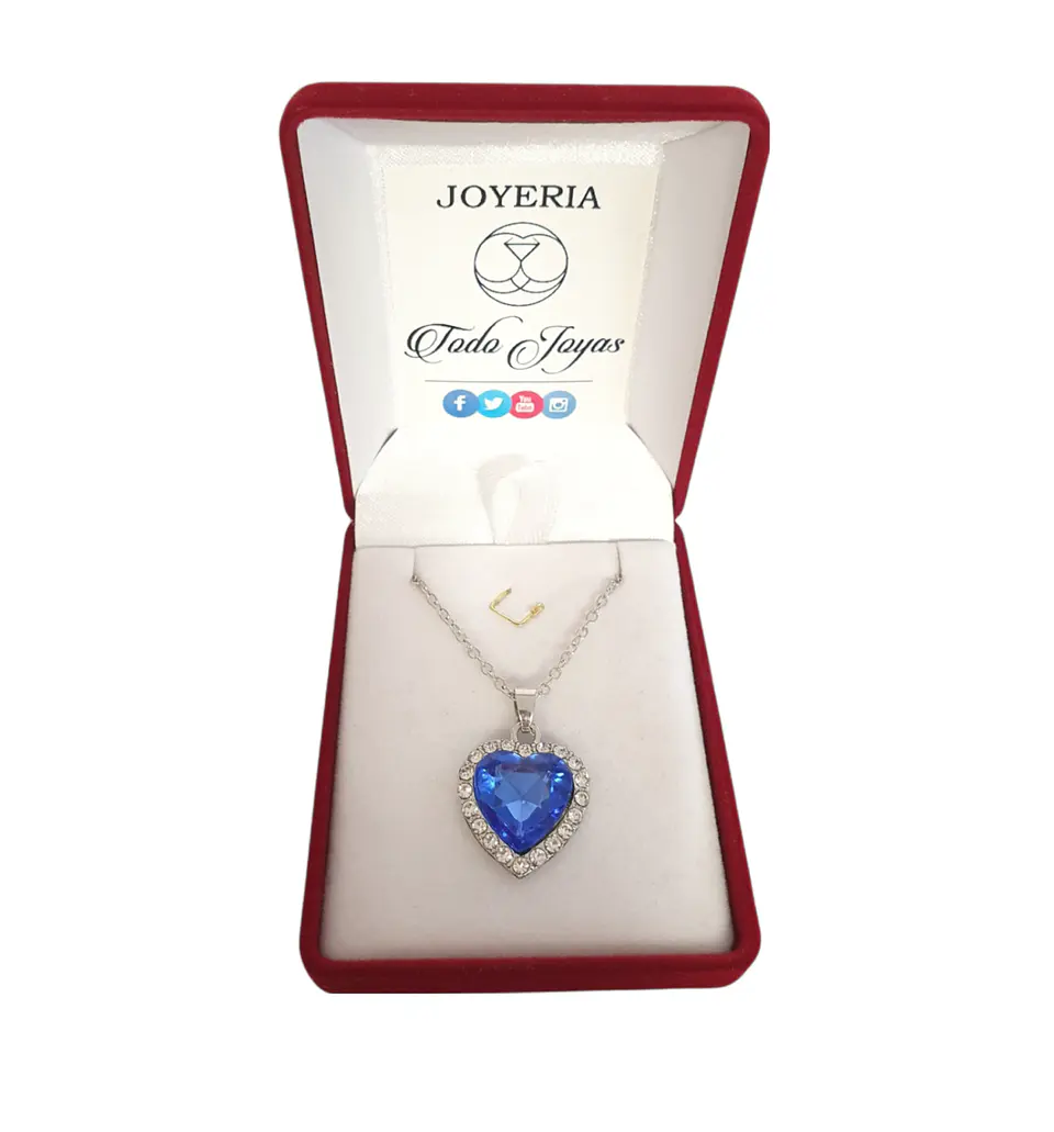 Collar Colgante Titanic Corazon del Oceano Azul 2