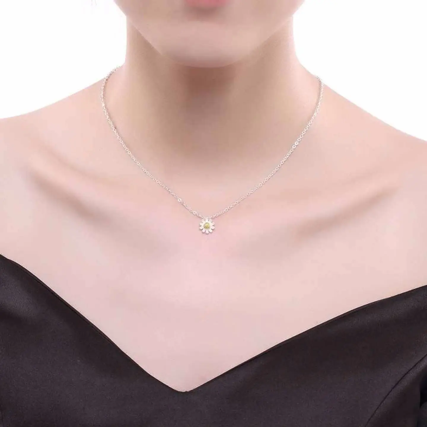 Collar Plata 925 Flor de Camomila 3