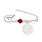 Prendedor Plata 925 Bebe San Benito Cristal Rojo - Miniatura 1