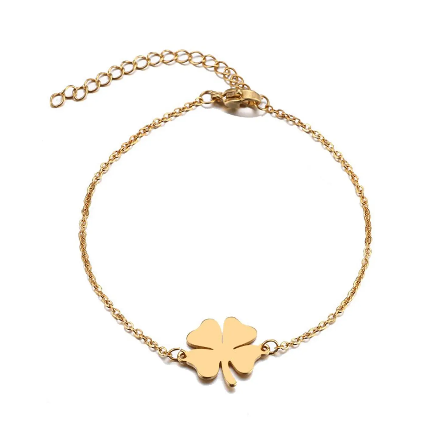 Pulsera Trebol de La Suerte Dorada Acero 1
