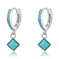 Aros Plata 925 Argolla Colgante Turquesa - Miniatura 1