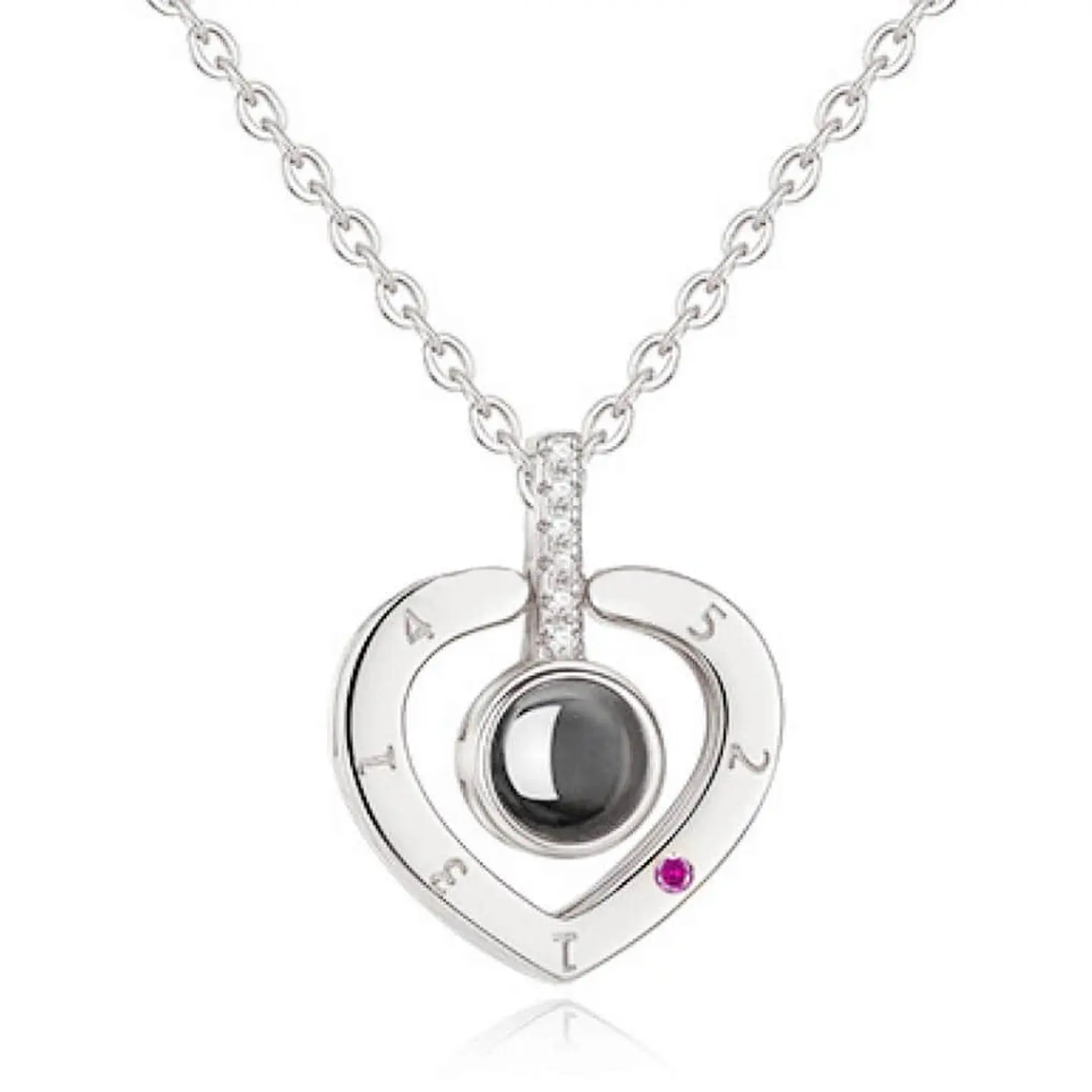Collar Corazon Te Amo en 100 Idiomas Plateado 1