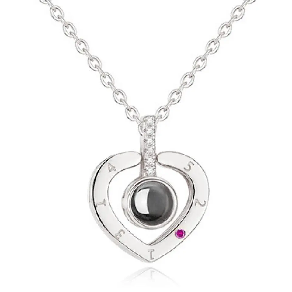 Collar Corazon Te Amo en 100 Idiomas Plateado 1